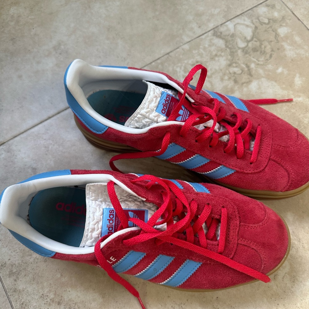 Adidas Gazelle bold Platform Red and Blue Athletic Shoes